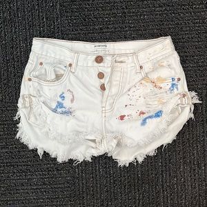 One Teaspoon Bandits in White with paint details